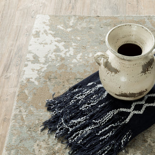 Oriental Weavers Evolution 0960A Beige/ Grey Area Rug Corner Featured