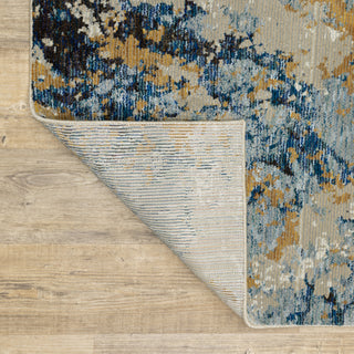 Oriental Weavers Evolution 0980A Blue/ Gold Area Rug Backing Image