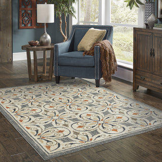 Oriental Weavers Fiona 001Y6 Blue/ Beige Area Rug Lifestyle Image Feature