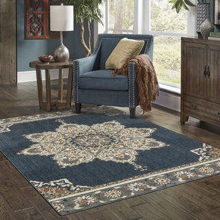 Oriental Weavers Fiona 5570X Blue/ Beige Area Rug Lifestyle Image Feature