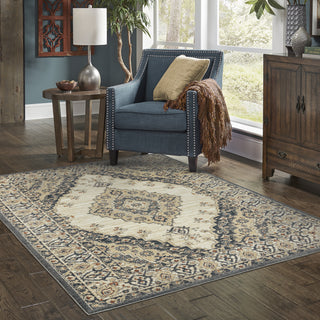 Oriental Weavers Fiona 8020W Beige/ Blue Area Rug Lifestyle Image Feature