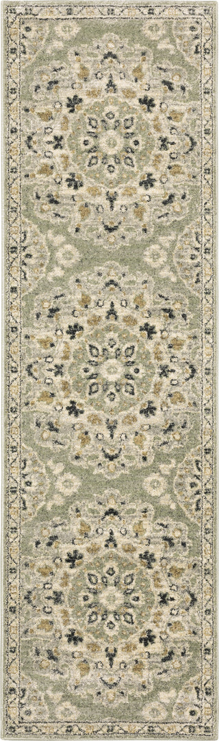 Oriental Weavers Florence 4334E Green/ Ivory Area Rug Runner Image