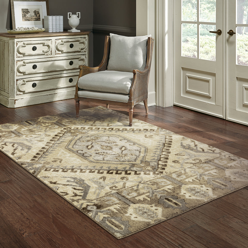 Oriental Weavers Florence 5090D Beige/ Gold Area Rug Lifestyle Image Feature