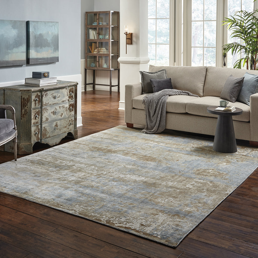 Oriental Weavers Formations 70001 Blue Brown Area Rug Lifestyle Image Feature