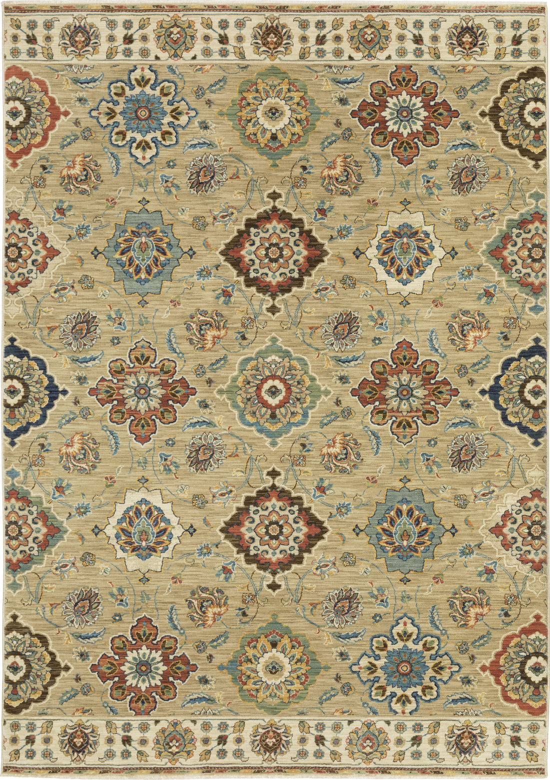 Oriental Weavers Francesca FR04E Beige/Multi Area Rug Incredible Rugs
