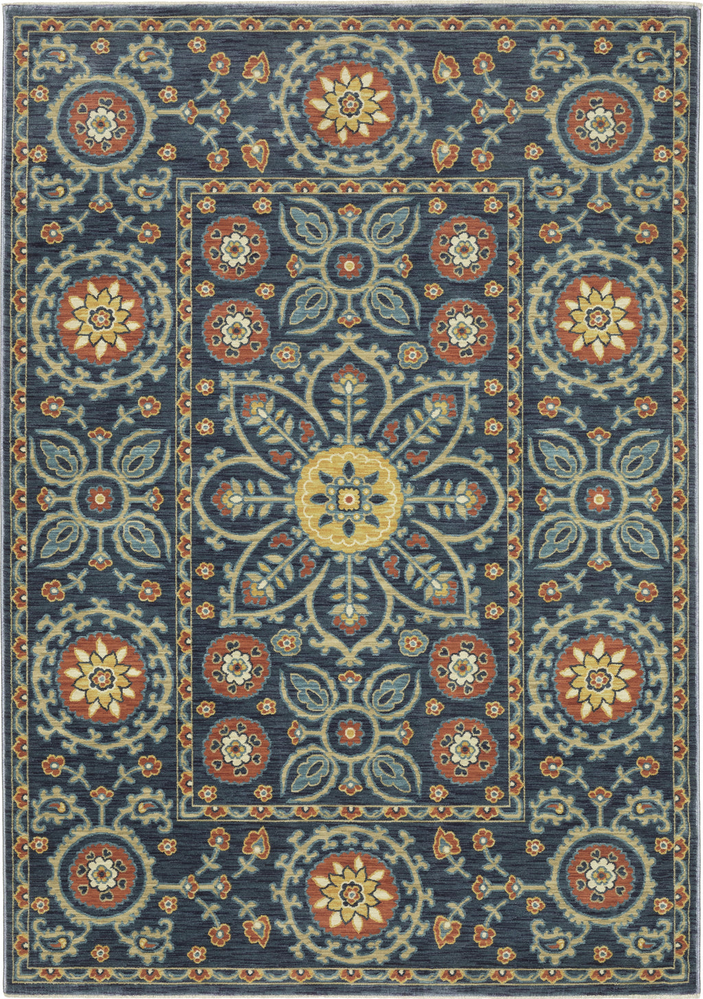 Oriental Weavers Francesca FR11B Blue/Rust Area Rug main image