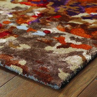 Oriental Weavers Galaxy 21904 Multi/ Orange Area Rug Corner On Wood