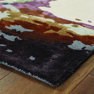 Oriental Weavers Galaxy 21905 Blue/ Brown Area Rug Corner On Wood