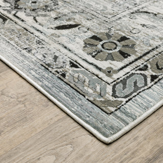 Oriental Weavers Gemini 020Z2 Grey/Blue Area Rug Corner Image