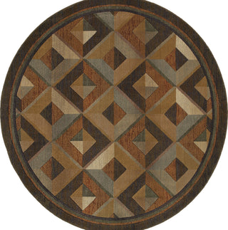 Oriental Weavers Genesis 956Q1 Brown/Beige Area Rug 6' Round