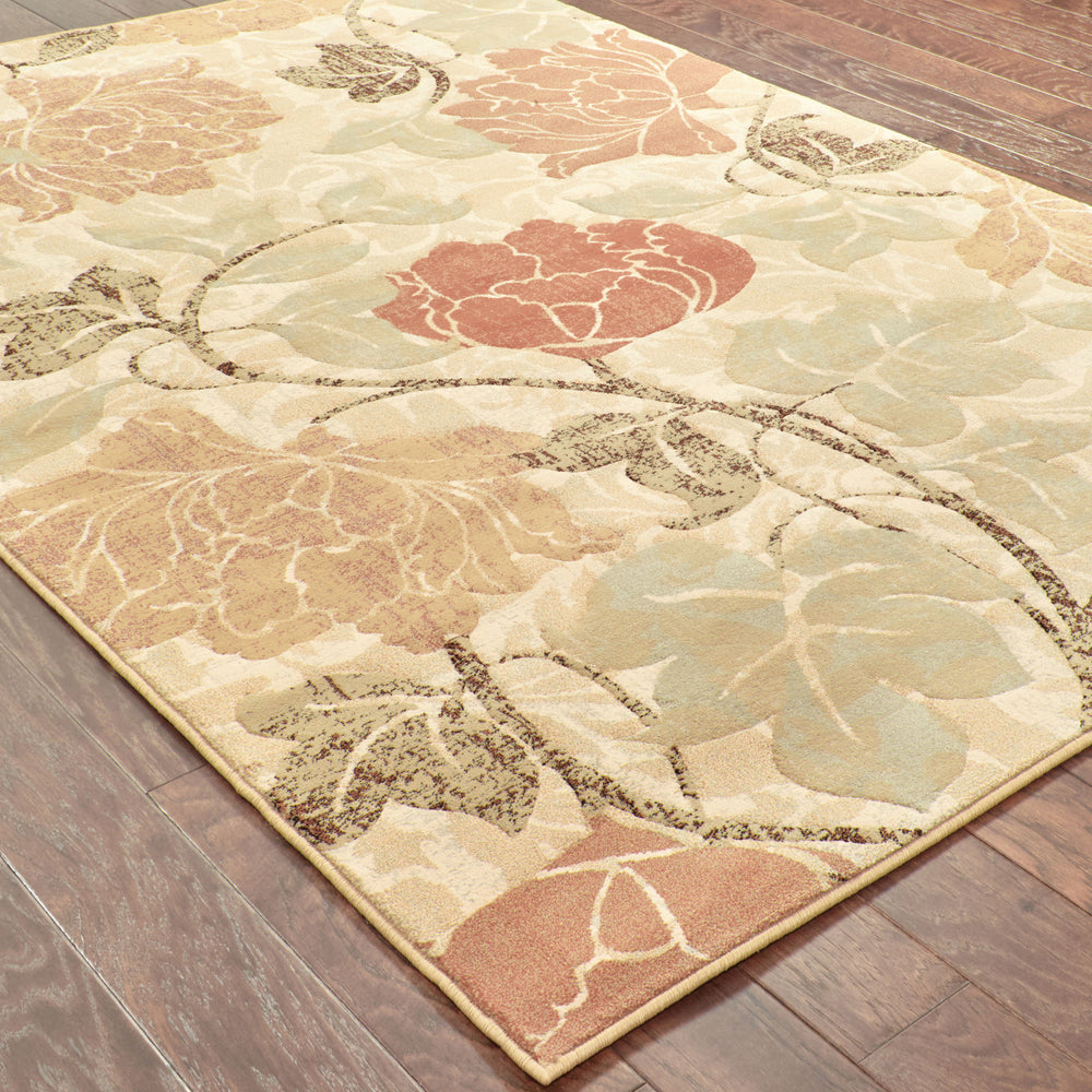 Oriental Weavers Genre 2159A Beige/Green Area Rug Closeup Feature