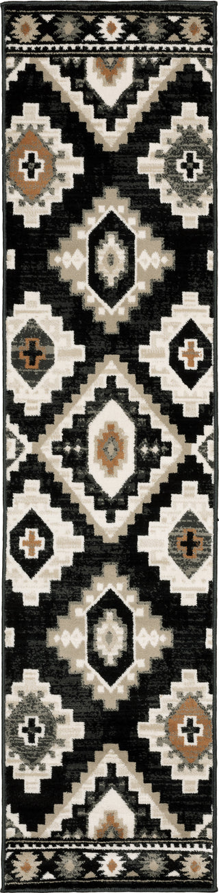 Oriental Weavers Georgia 605F0 Charcoal/Ivory Area Rug Runner Image