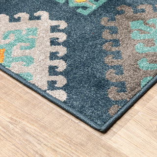Oriental Weavers Hampton 4929B Navy/Grey Area Rug Corner