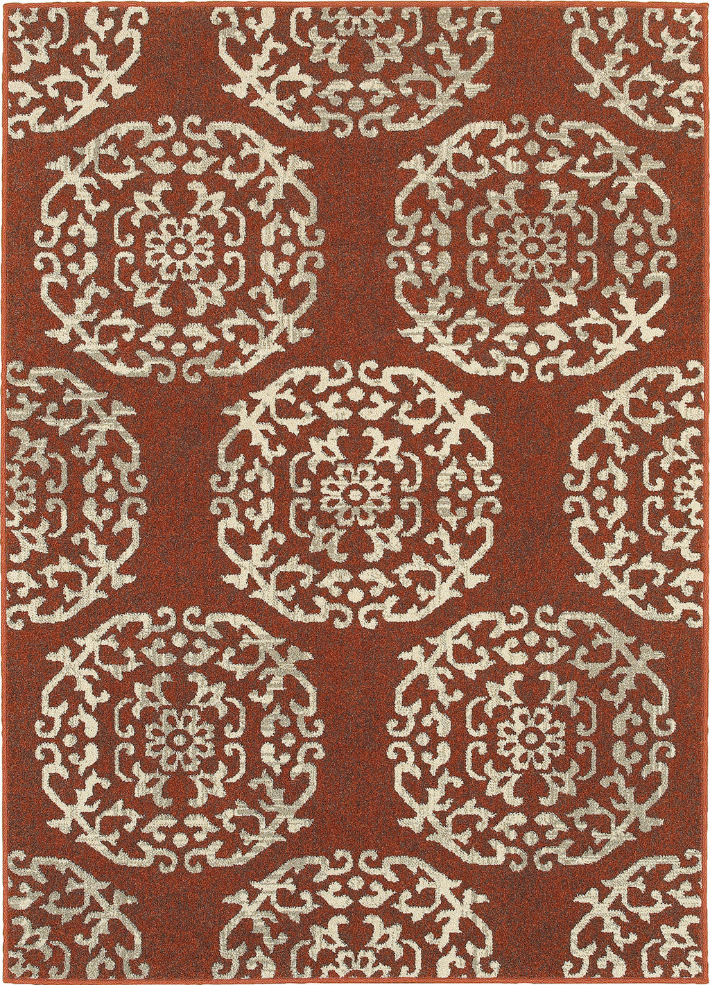 Oriental Weavers Highlands 6672B Red/Beige Area Rug main image featured