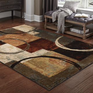 Oriental Weavers Hudson 2544B Brown/Black Area Rug Lifestyle Image