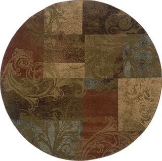 Oriental Weavers Hudson 036G1 Green/Red Area Rug 7' 8 Round