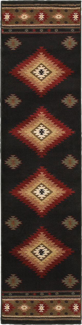 Oriental Weavers Hudson 087G1 Black/Green Area Rug Runner