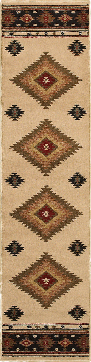 Oriental Weavers Hudson 087I1 Beige/Green Area Rug 1'10'' X 7'6'' Runner