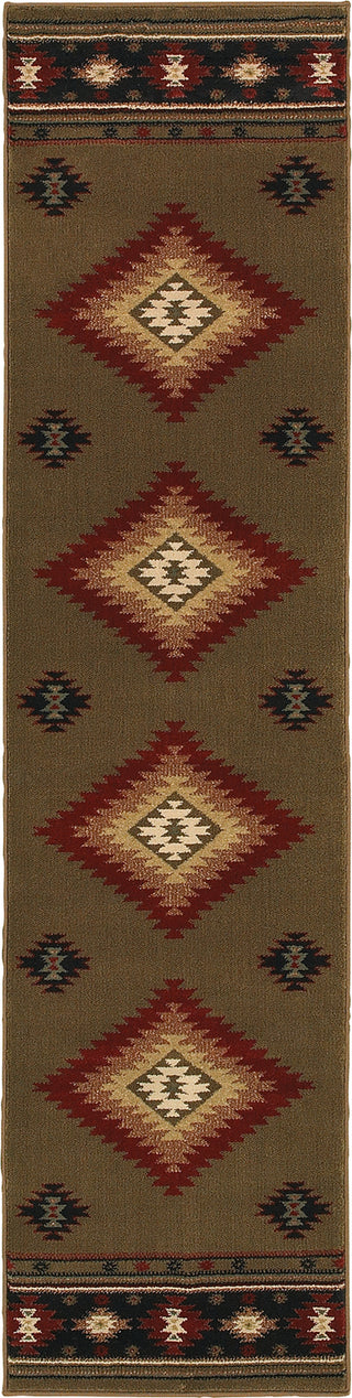 Oriental Weavers Hudson 087J1 Green/Red Area Rug Runner