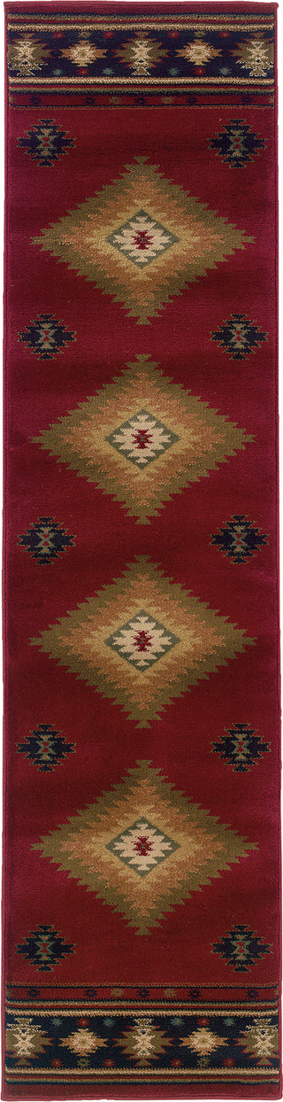 Oriental Weavers Hudson 087K1 Red/Green Area Rug Runner