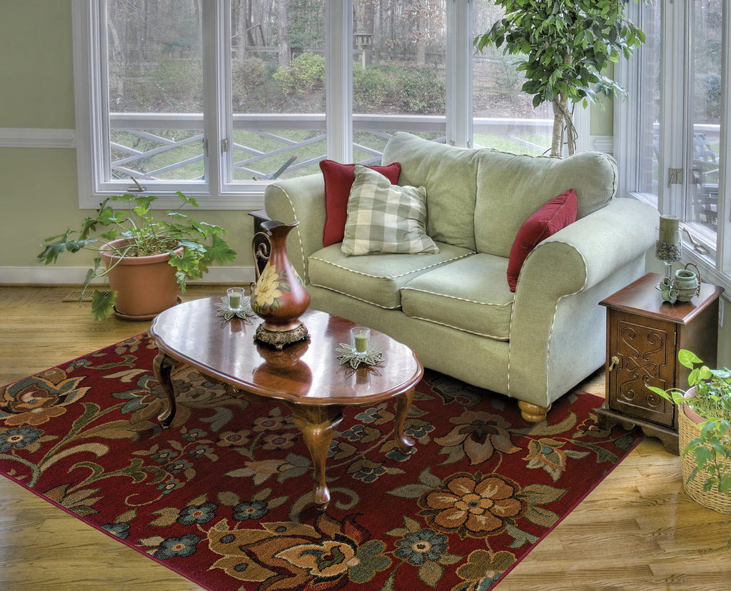Oriental Weavers Infinity 1105B Red/Green Area Rug RoomScene Feature