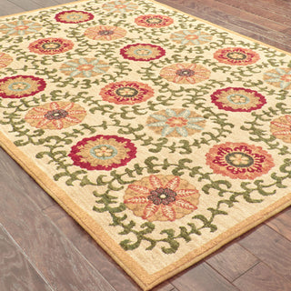 Oriental Weavers Infinity 2175E Beige/Green Area Rug Closeup