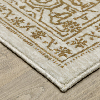 Oriental Weavers Intrigue INT03 Ivory/Gold Area Rug Corner Image