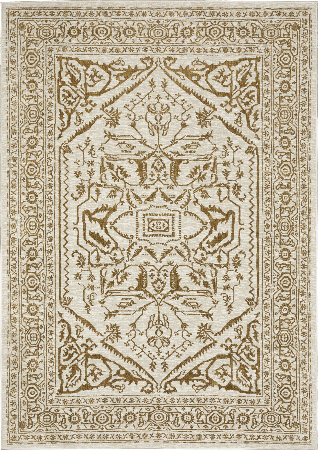 Oriental Weavers Intrigue INT03 Ivory/Gold Area Rug main image