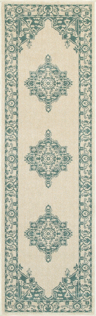 Oriental Weavers Jayden 7370J Ivory/ Blue Area Rug Runner