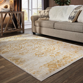 Oriental Weavers Jayden 7371D Ivory/ Gold Area Rug Roomshot Feature