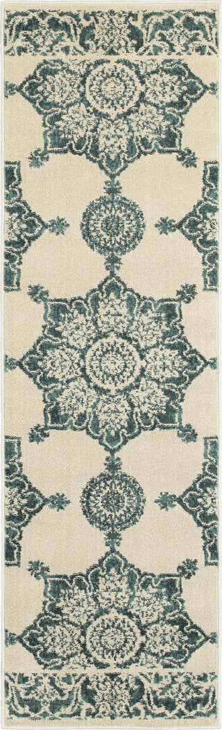 Oriental Weavers Jayden 7416A Ivory/ Blue Area Rug 2'3'' X 7'6'' Runner