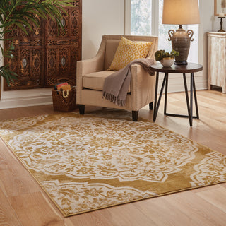 Oriental Weavers Jayden 7422F Gold/ Ivory Area Rug Room Scene Feature