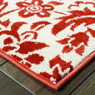 Oriental Weavers Jayden 7422H Rust/ Ivory Area Rug Corner Shot