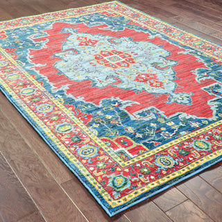 Oriental Weavers Joli 1331S Blue/ Red Area Rug Detail Shot Feature