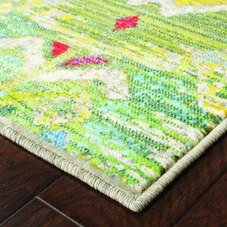 Oriental Weavers Joli 001J4 Stone/ Green Area Rug Corner Shot