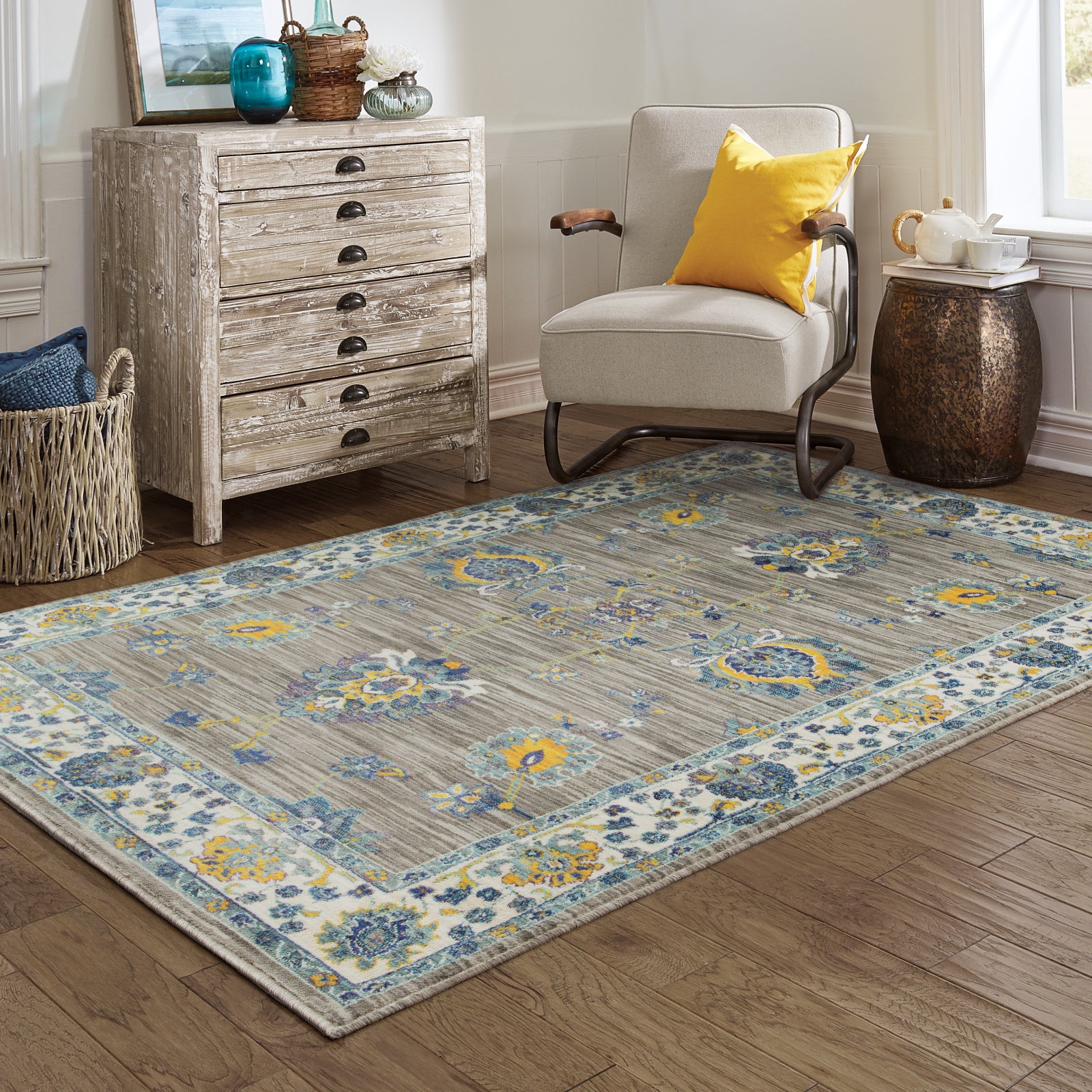 Oriental Weavers Joli 503D4 Grey/ Yellow Area Rug – Incredible