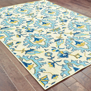 Oriental Weavers Joli 095W4 Ivory/ Blue Area Rug Detail Shot Feature