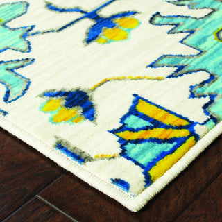 Oriental Weavers Joli 095W4 Ivory/ Blue Area Rug Corner Shot