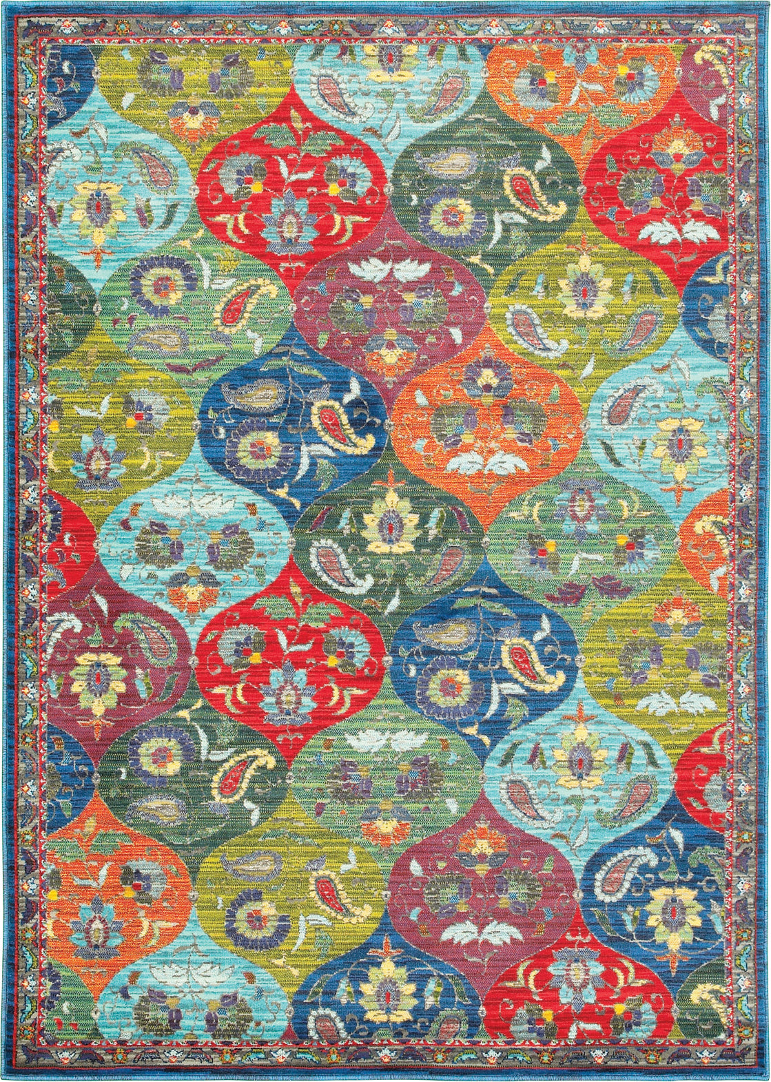 Oriental Weavers Joli 9648S Multi/ Blue Area Rug main image featured