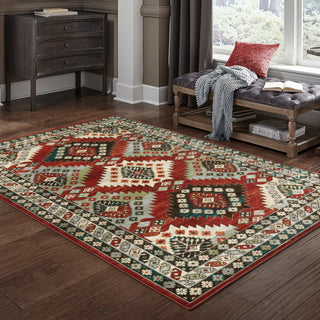 Oriental Weavers Juliette 002R3 Red/Multi Area Rug Room Scene Featured