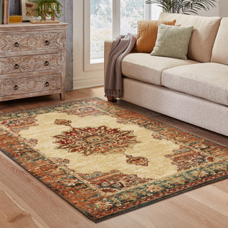 Oriental Weavers Juliette 8120W Gold/Orange Area Rug Lifestyle Image Feature