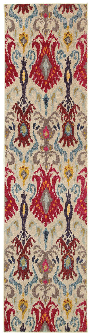 Oriental Weavers Kaleidoscope 502I5 Ivory/Red Area Rug 2' 7 X 10' 0