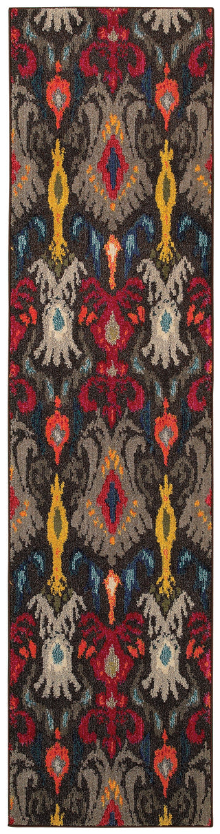 Oriental Weavers Kaleidoscope 502X5 Charcoal/Multi Area Rug 2' 7 X 10' 0