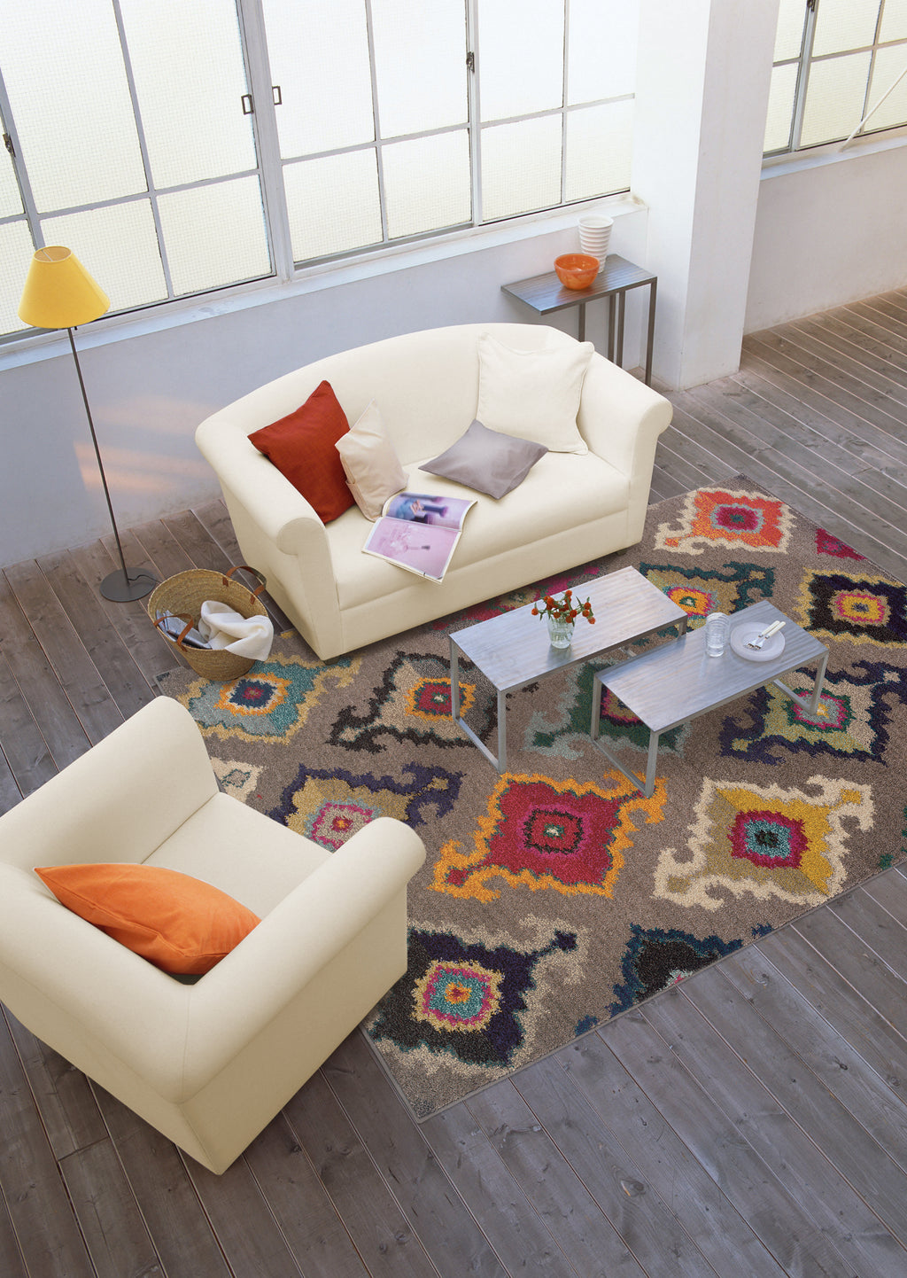 Oriental Weavers Kaleidoscope 5990E Grey/Multi Area Rug RoomScene Feature