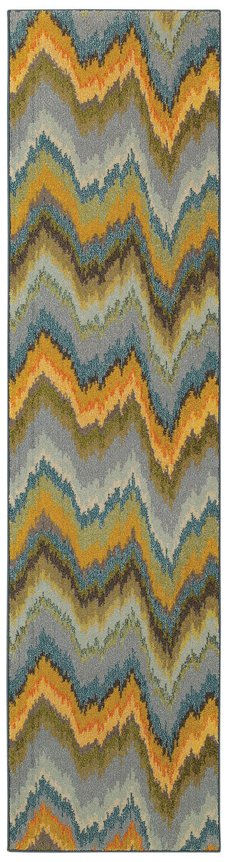 Oriental Weavers Kaleidoscope 8020G Yellow/Blue Area Rug 2' 7 X 10' 0