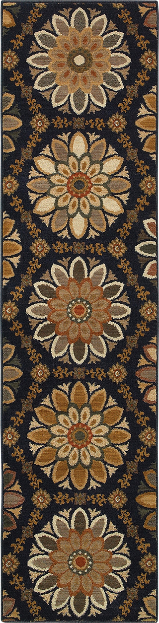 Oriental Weavers Kasbah 3763C Blue/Gold Area Rug 1'10'' X 7'6'' Runner