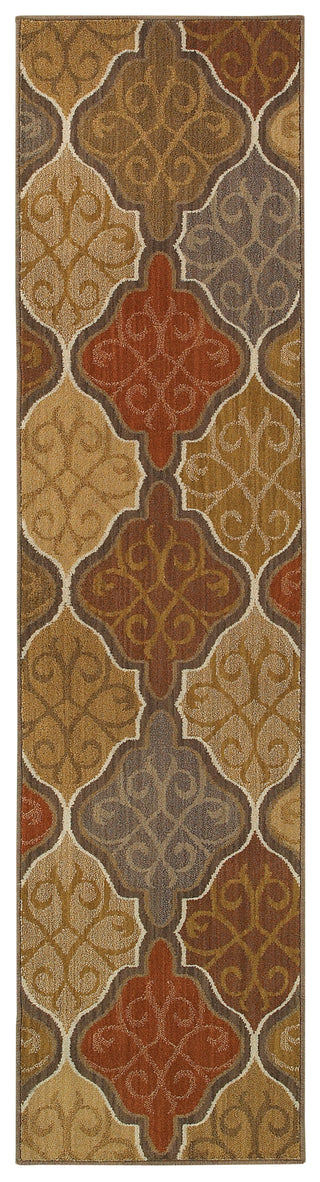 Oriental Weavers Kasbah 3832C Orange/Gold Area Rug 1'10 X 7' 6 Runner