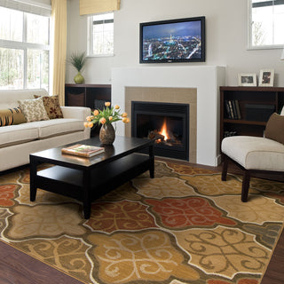 Oriental Weavers Kasbah 3832C Orange/Gold Area Rug Room Scene Featured