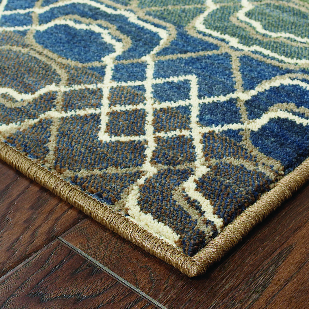 Oriental Weavers Kasbah 3945B Brown/Rust Area Rug Corner Featured