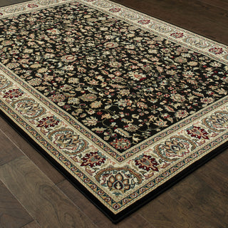 Oriental Weavers Kashan 108B1 Black/ Ivory Area Rug Detail Shot Feature